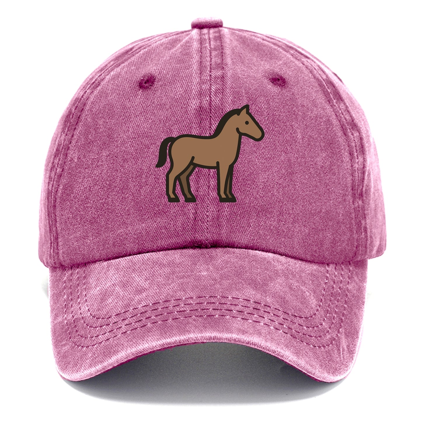 Horse - Brown standing pose flat side profile - Classic Cap - Dusty Rose(Rose)