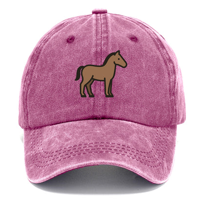 Horse - Brown standing pose flat side profile - Classic Cap - Dusty Rose(Rose)
