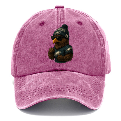 Philly Hawk wearing Eagles beanie with Rocky patch and wayfarer sunglasses - Classic Cap - Dusty Rose(Rose)