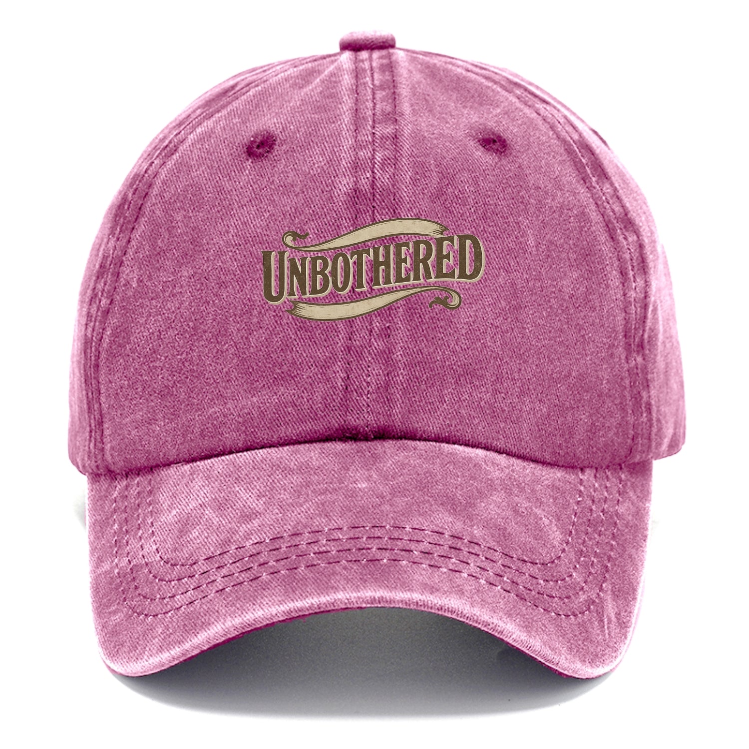 Bold typography design - "UNBOTHERED" - not affected, staying calm - Classic Cap - Dusty Rose(Rose)