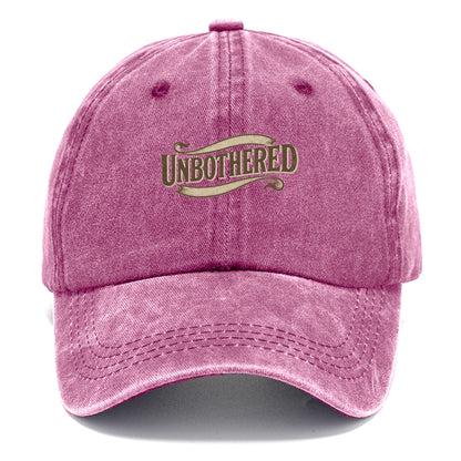 Bold typography design - "UNBOTHERED" - not affected, staying calm - Classic Cap - Dusty Rose(Rose)