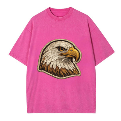 EAGLE HEAD PROFILE - majestic bald eagle in brown, white and gold , American pride - Vintage T-shirt - Dusty Rose(Rose)