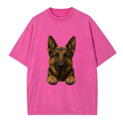 German Shepherd  - Vintage T-shirt - Dusty Rose(Rose)