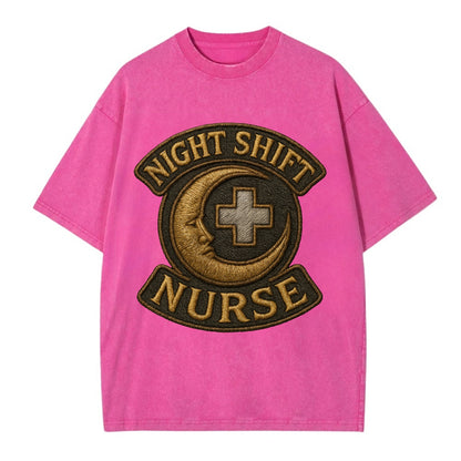 Night Shift Nurse  - Vintage T-shirt - Dusty Rose(Rose)