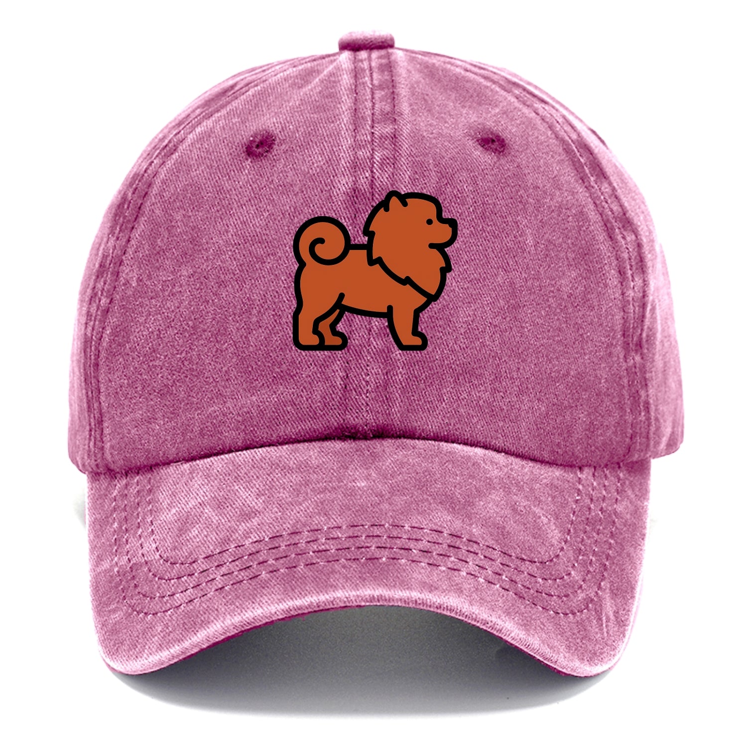 Chow Chow - Red fluffy flat side profile - Classic Cap - Dusty Rose(Rose)