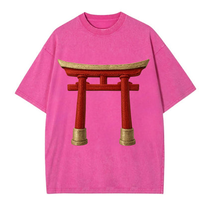 Japanese Torii Gate  - Vintage T-shirt - Dusty Rose(Rose)