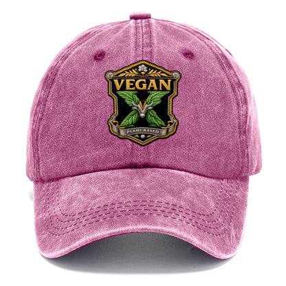VEGAN X - plant-based symbol in green , animal rights - Classic Cap - Dusty Rose(Rose)