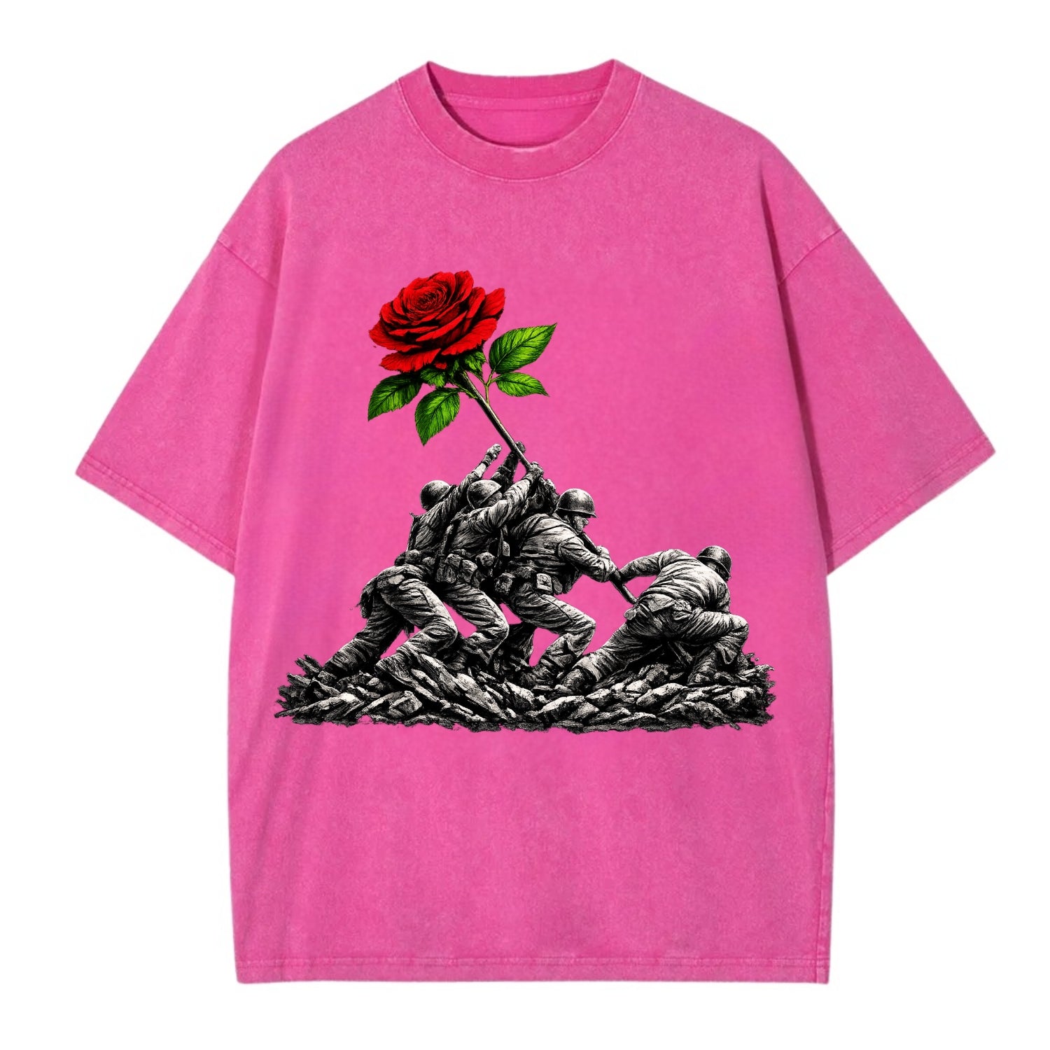 Iwo Jima Rose - Vintage T-shirt - Dusty Rose(Rose)