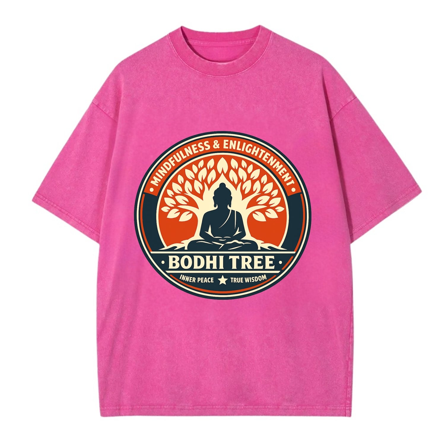 Zen Harmony Emblem - Vintage T-shirt - Dusty Rose(Rose)