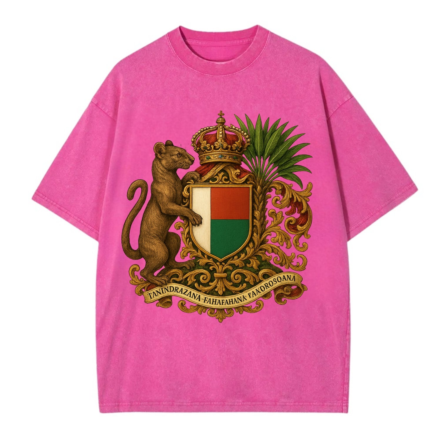 Madagascar Fossa Hunter  - Vintage T-shirt - Dusty Rose(Rose)