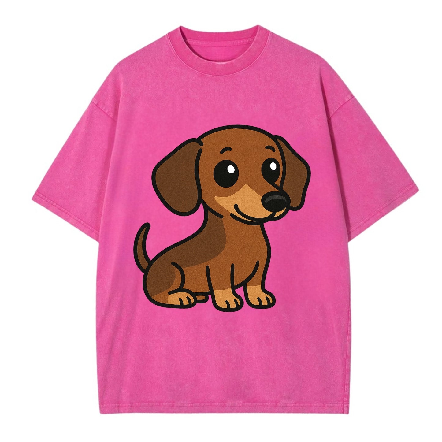 Dachshund - Long body profile view - Vintage T-shirt - Dusty Rose(Rose)