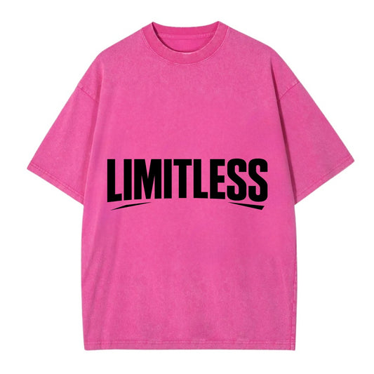 Bold typography design - "LIMITLESS" - no boundaries, infinite potential - Vintage T-shirt - Dusty Rose(Rose)
