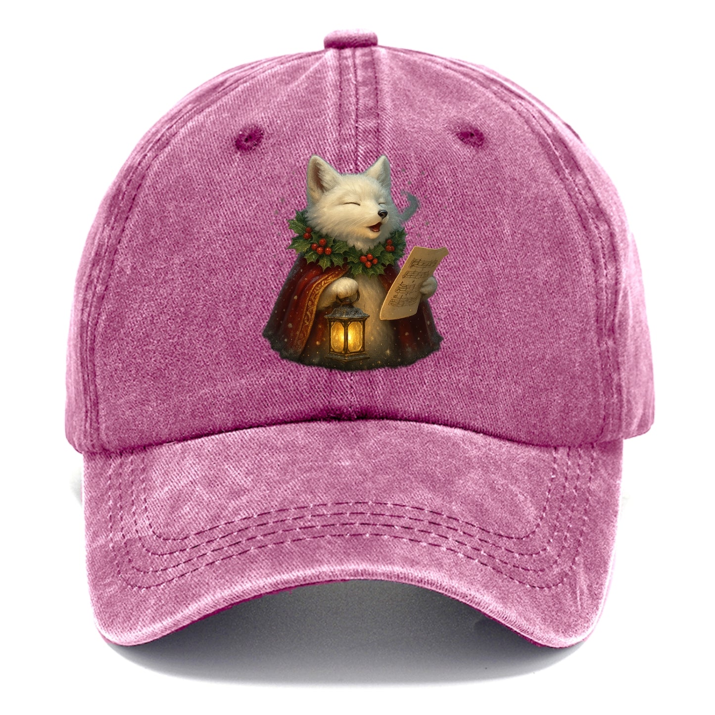 Snowbound Arctic Fox Caroler  - Classic Cap - Dusty Rose(Rose)