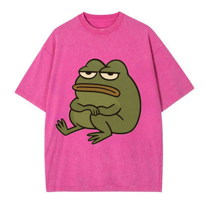 The Frog Judges Silently - Vintage T-shirt - Dusty Rose(Rose)