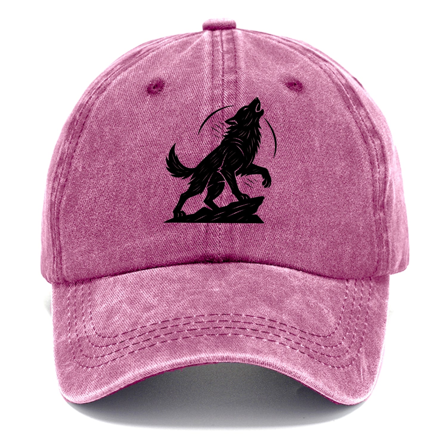 Wolf howling at full moon - Classic Cap - Dusty Rose(Rose)