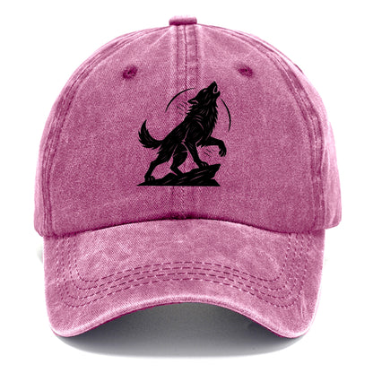 Wolf howling at full moon - Classic Cap - Dusty Rose(Rose)