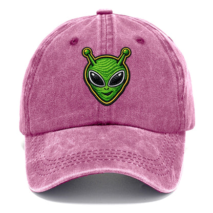 ALIEN MARTIAN - green alien with antenna in green , little green man - Classic Cap - Dusty Rose(Rose)