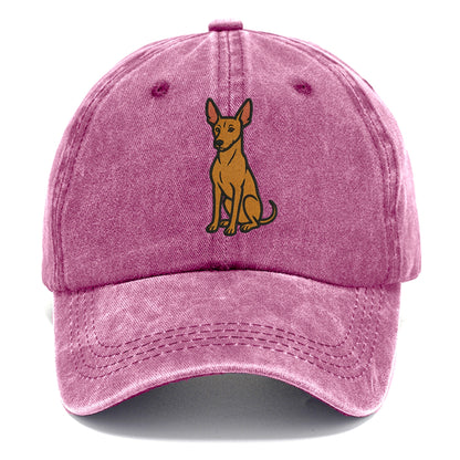 Pharaoh Hound - Tan colored embroidered pose - Classic Cap - Dusty Rose(Rose)