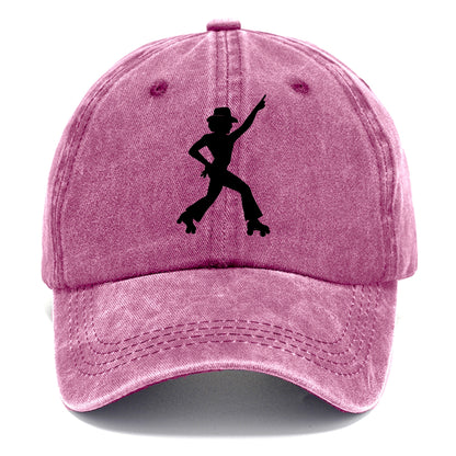 Retro roller skater in disco pose - Classic Cap - Dusty Rose(Rose)