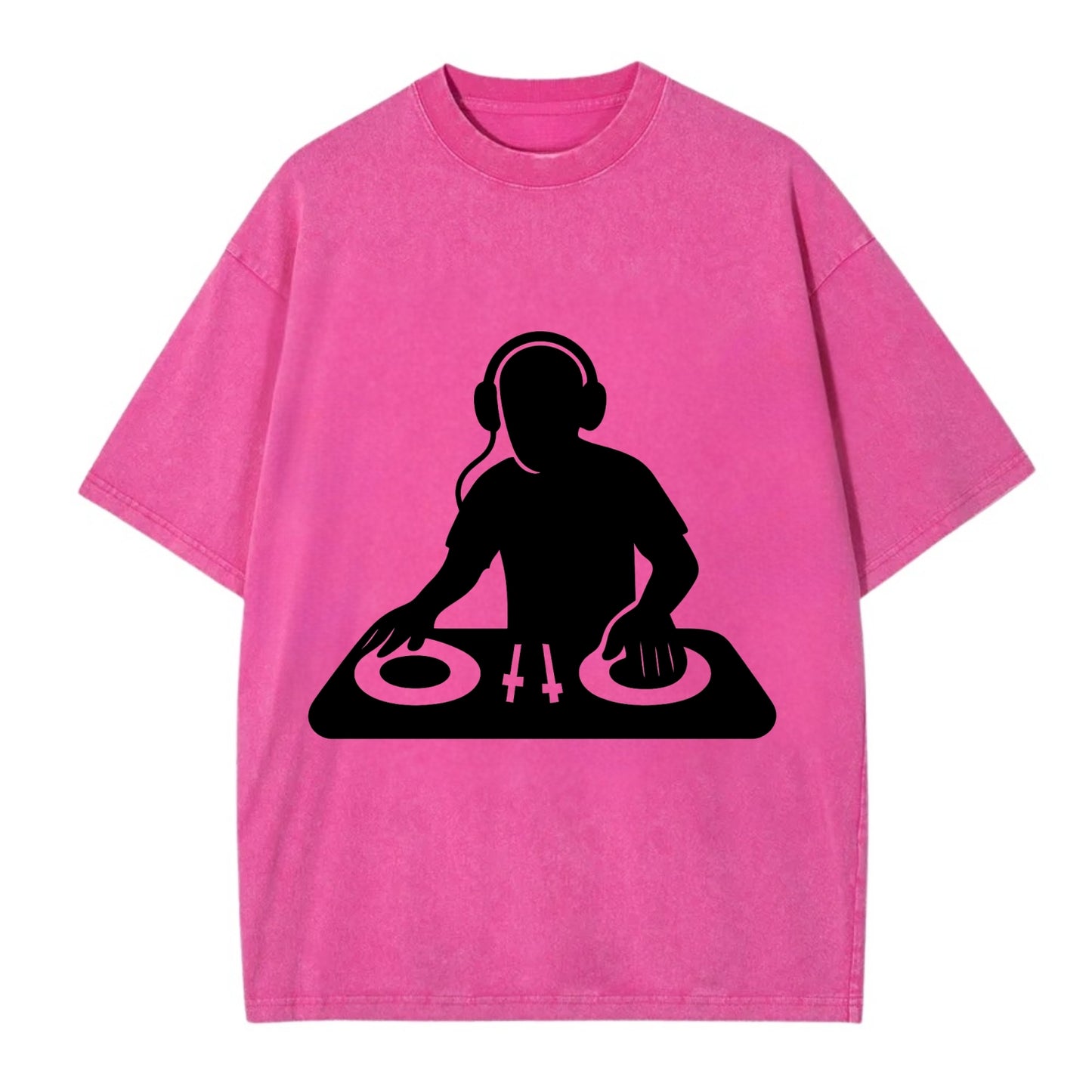 DJ with turntables and headphones - Vintage T-shirt - Dusty Rose(Rose)