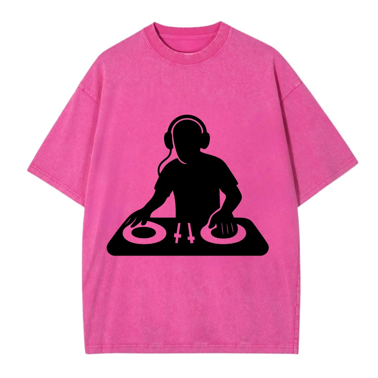 DJ with turntables and headphones - Vintage T-shirt - Dusty Rose(Rose)