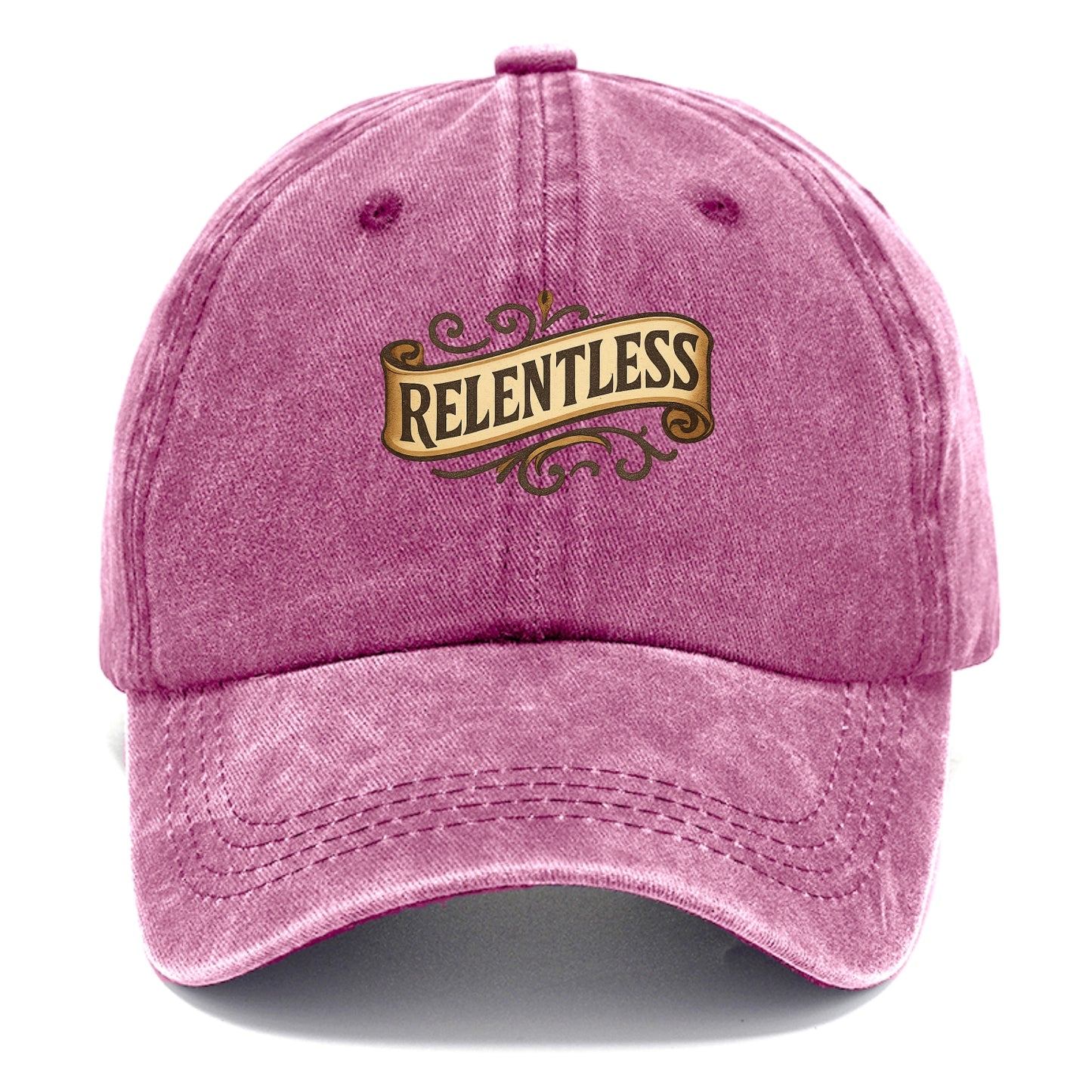 Bold typography design - "RELENTLESS" - never giving up, persistent pursuit - Classic Cap - Dusty Rose(Rose)
