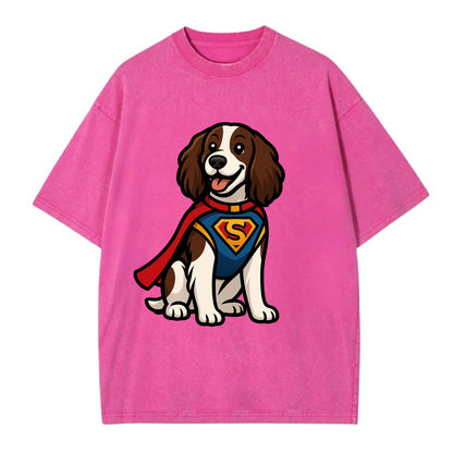 Springer Spaniel Friendly Hero  - Vintage T-shirt - Dusty Rose(Rose)