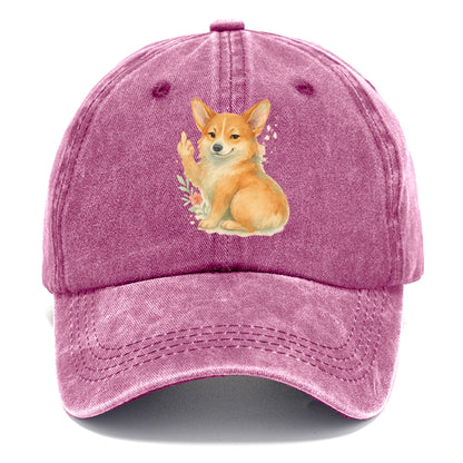 Corgi short legs and fluffy butt, one stubby paw up with sass - Classic Cap - Dusty Rose(Rose)