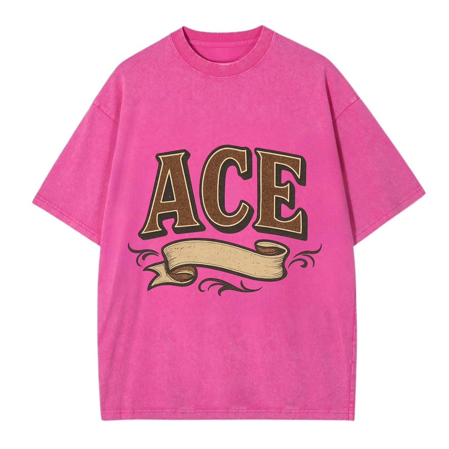 Bold typography design - "ACE" - expert, the best at something - Vintage T-shirt - Dusty Rose(Rose)