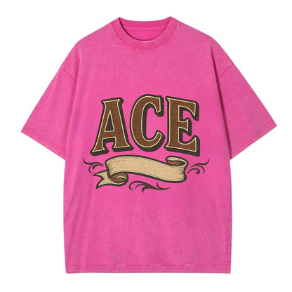 Bold typography design - "ACE" - expert, the best at something - Vintage T-shirt - Dusty Rose(Rose)