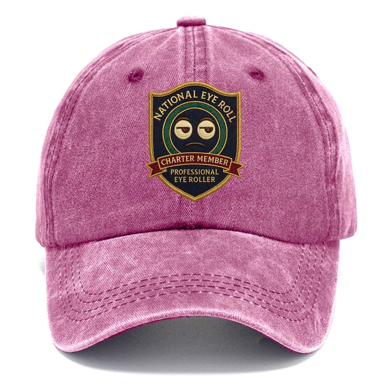 Crest with eye roll icon - "National Eye Roll Association - Charter Member" - - Classic Cap - Dusty Rose(Rose)