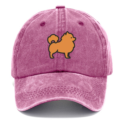 Pomeranian - Orange fluffy flat side profile - Classic Cap - Dusty Rose(Rose)
