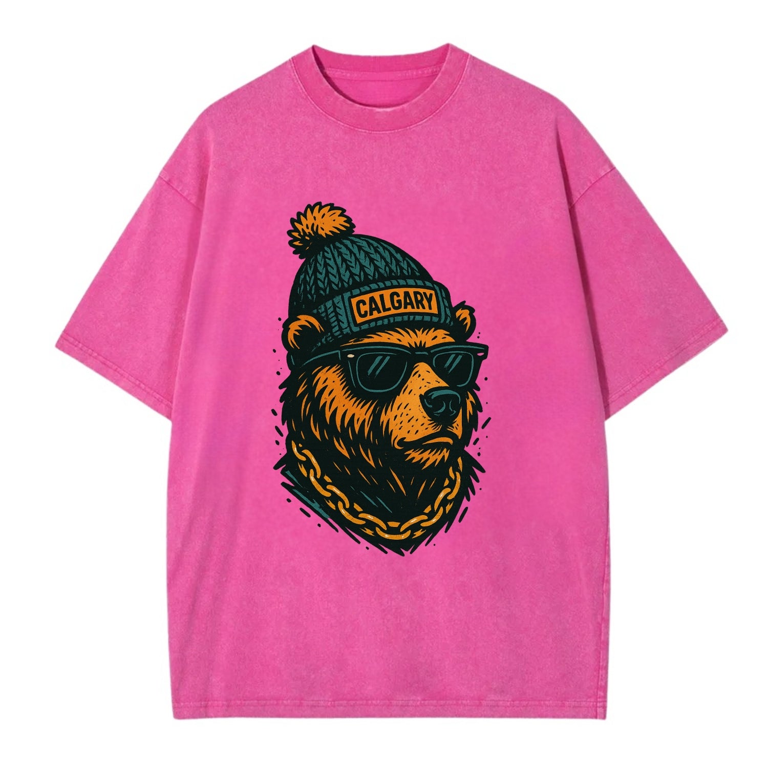 Calgary Grizzly Bear wearing Calgary bea - Vintage T-shirt - Dusty Rose(Rose)