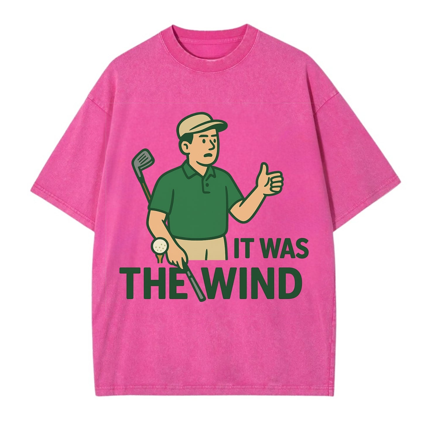 Golfer blaming the wind with hair perfectly still - "It Was the Wind" - classic - Vintage T-shirt - Dusty Rose(Rose)