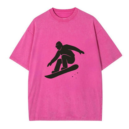 Snowboarder catching air off a jump - Vintage T-shirt - Dusty Rose(Rose)