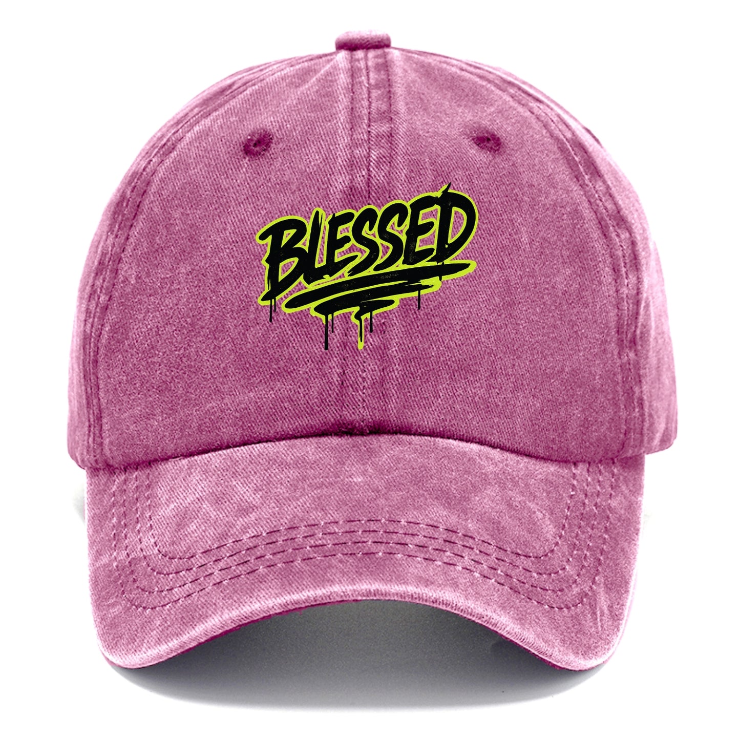 Bold typography design - "BLESSED" - recognizing good fortune, abundance - Classic Cap - Dusty Rose(Rose)