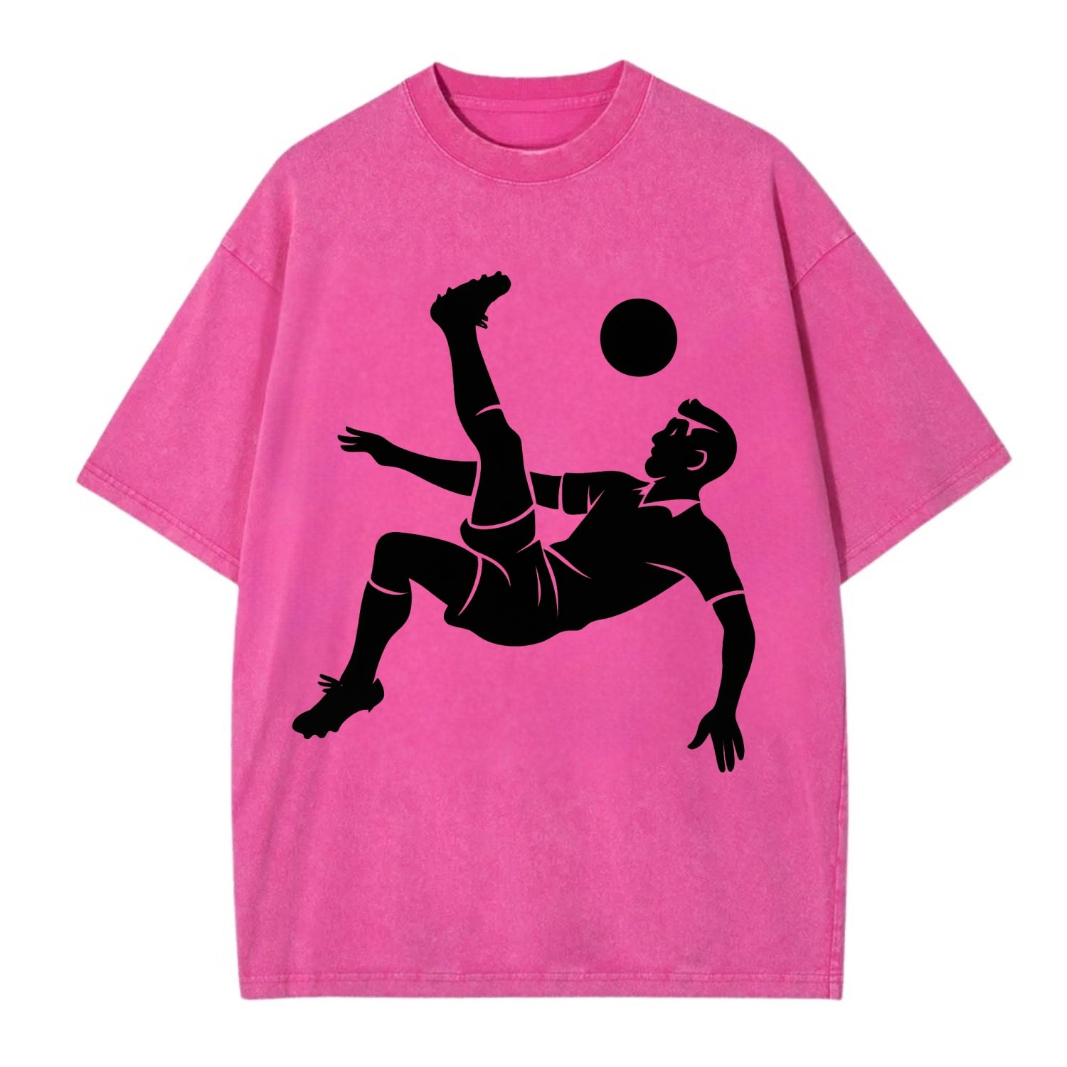 Soccer player doing a bicycle kick - Vintage T-shirt - Dusty Rose(Rose)