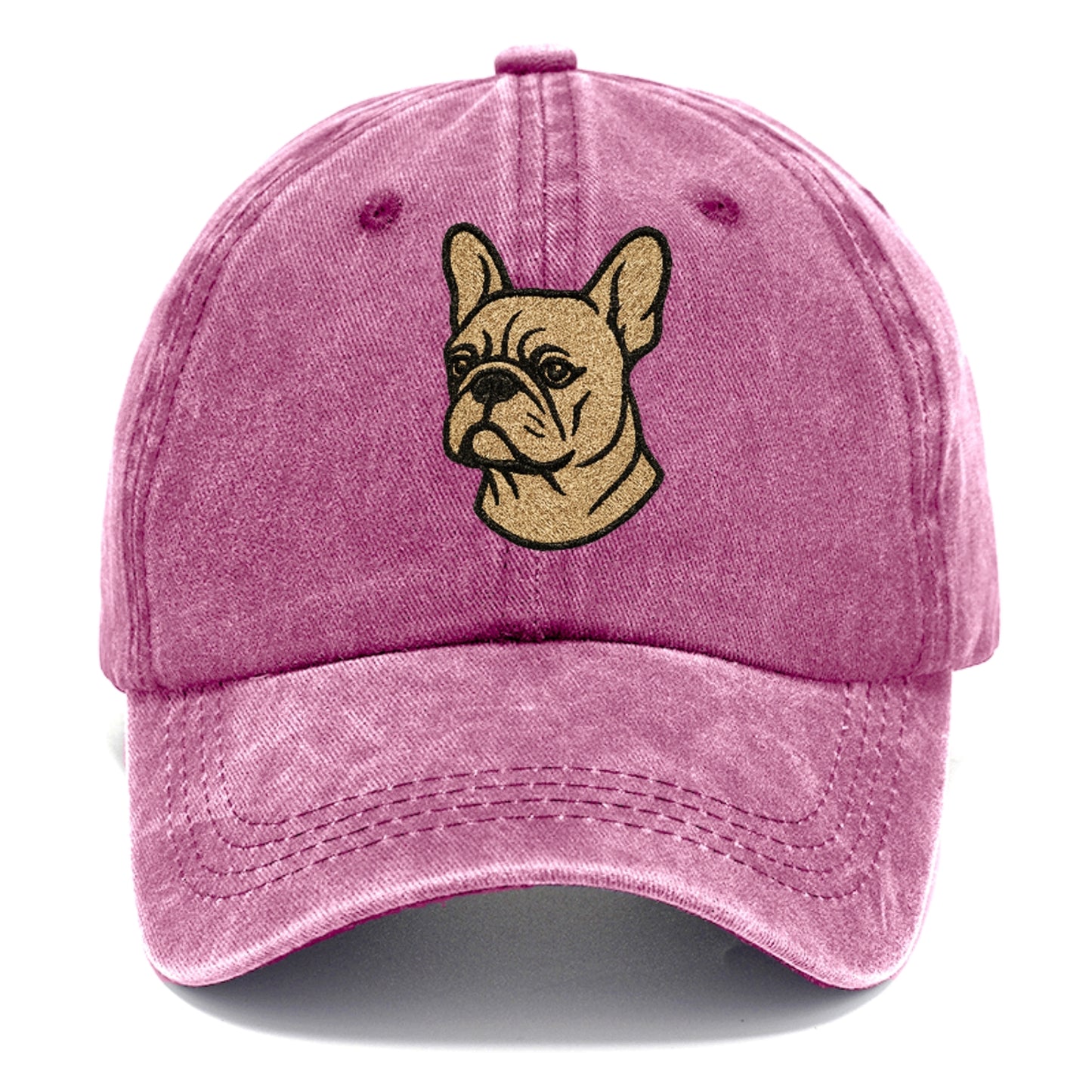 French Bulldog Cream Colored Professional Design Classic Cap - Dusty Rose(Rose)