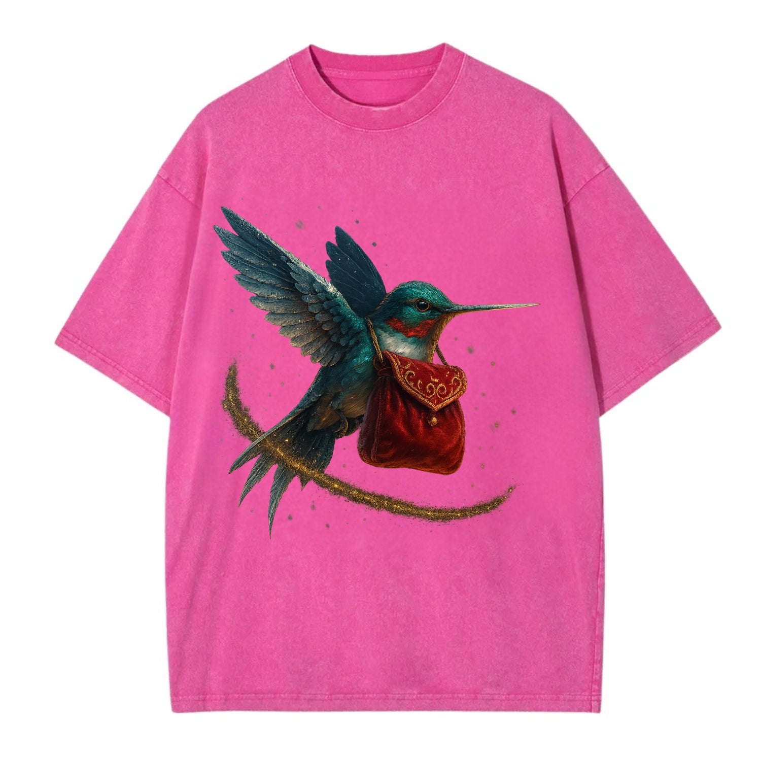 Frostbite Hummingbird Courier  - Vintage T-shirt - Dusty Rose(Rose)