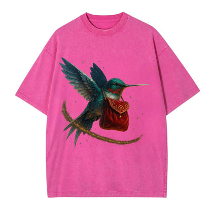 Frostbite Hummingbird Courier  - Vintage T-shirt - Dusty Rose(Rose)