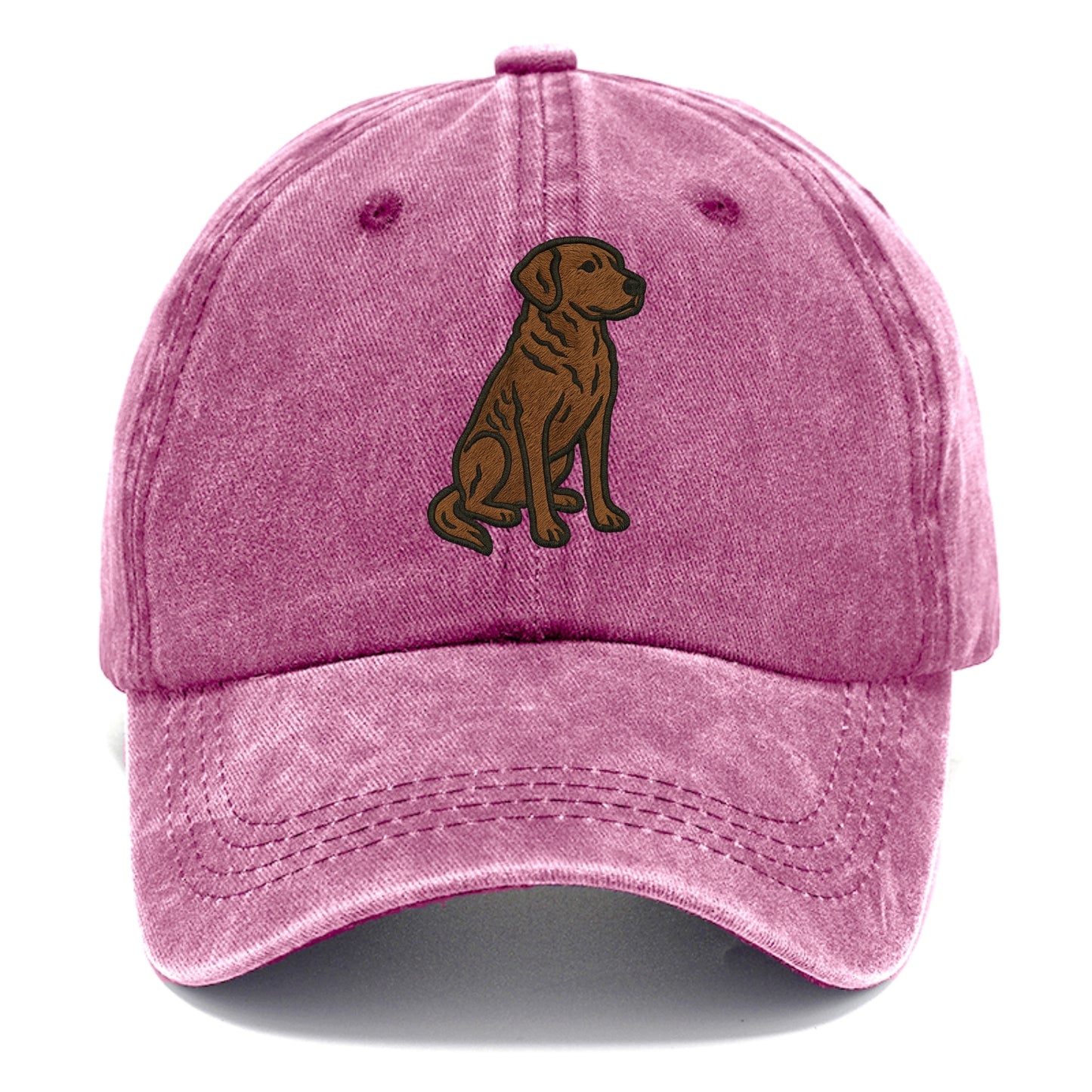 Chesapeake Bay Retriever - Brown wavy coat embroidered sitting pose - Classic Cap - Dusty Rose(Rose)