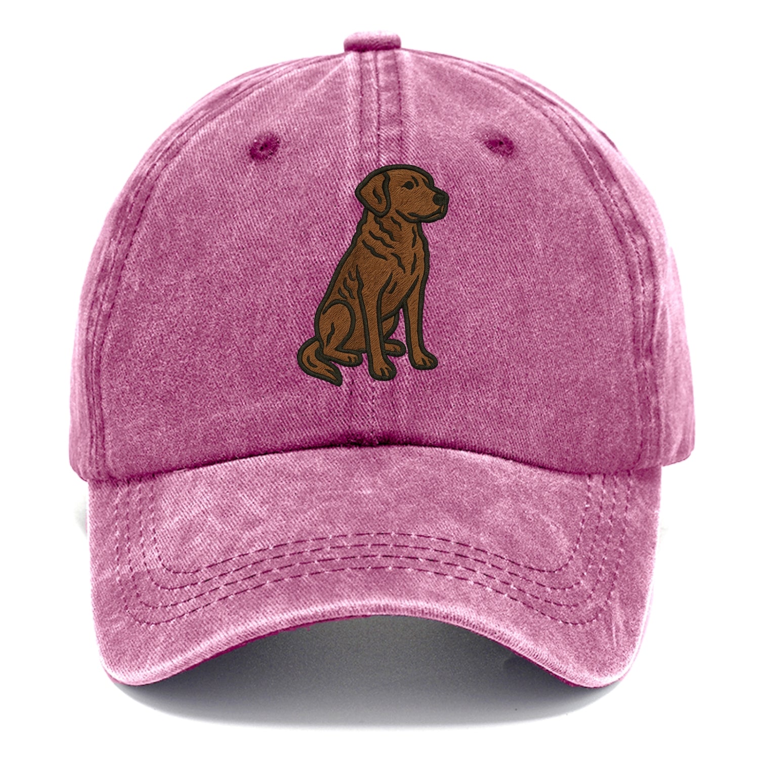 Chesapeake Bay Retriever - Brown wavy coat embroidered sitting pose - Classic Cap - Dusty Rose(Rose)