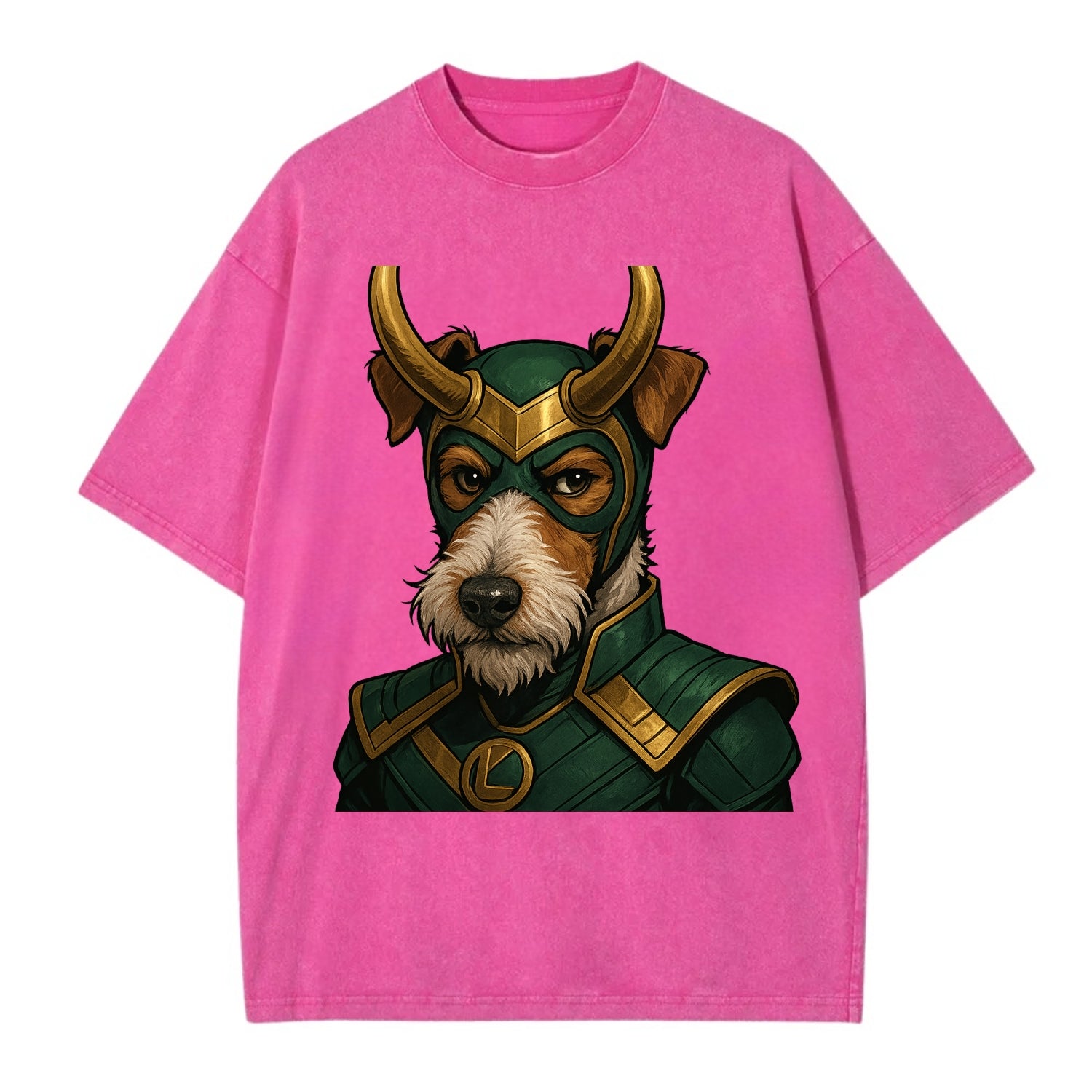 Fox Terrier Loki  - Vintage T-shirt - Dusty Rose(Rose)