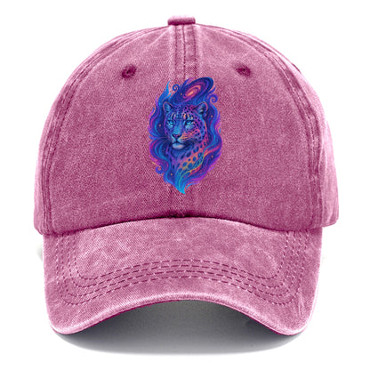 Majestic snow leopard with rainbow gradient spots, crystalline flowing patterns, - Classic Cap - Dusty Rose(Rose)