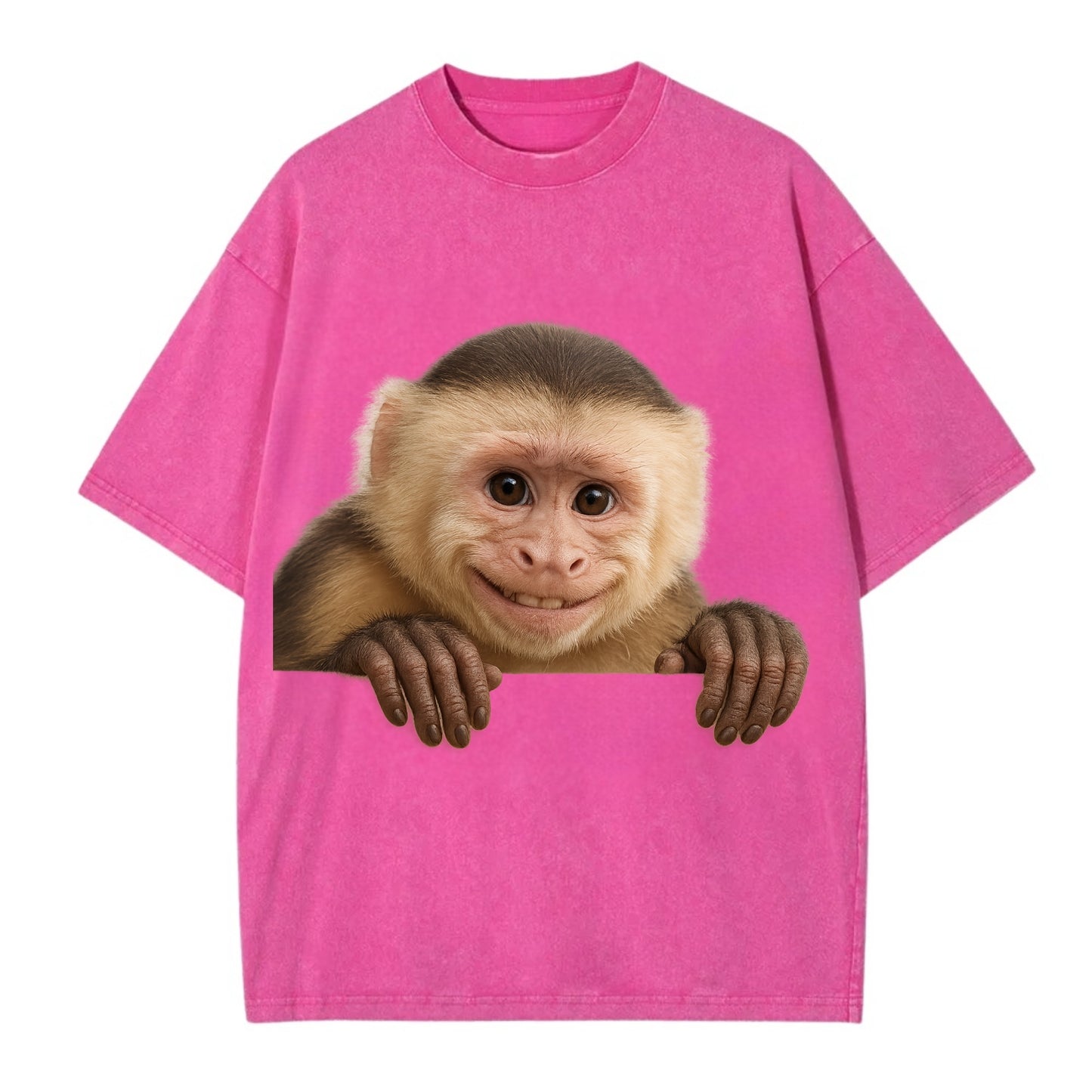 Capuchin Monkey  - Vintage T-shirt - Dusty Rose(Rose)