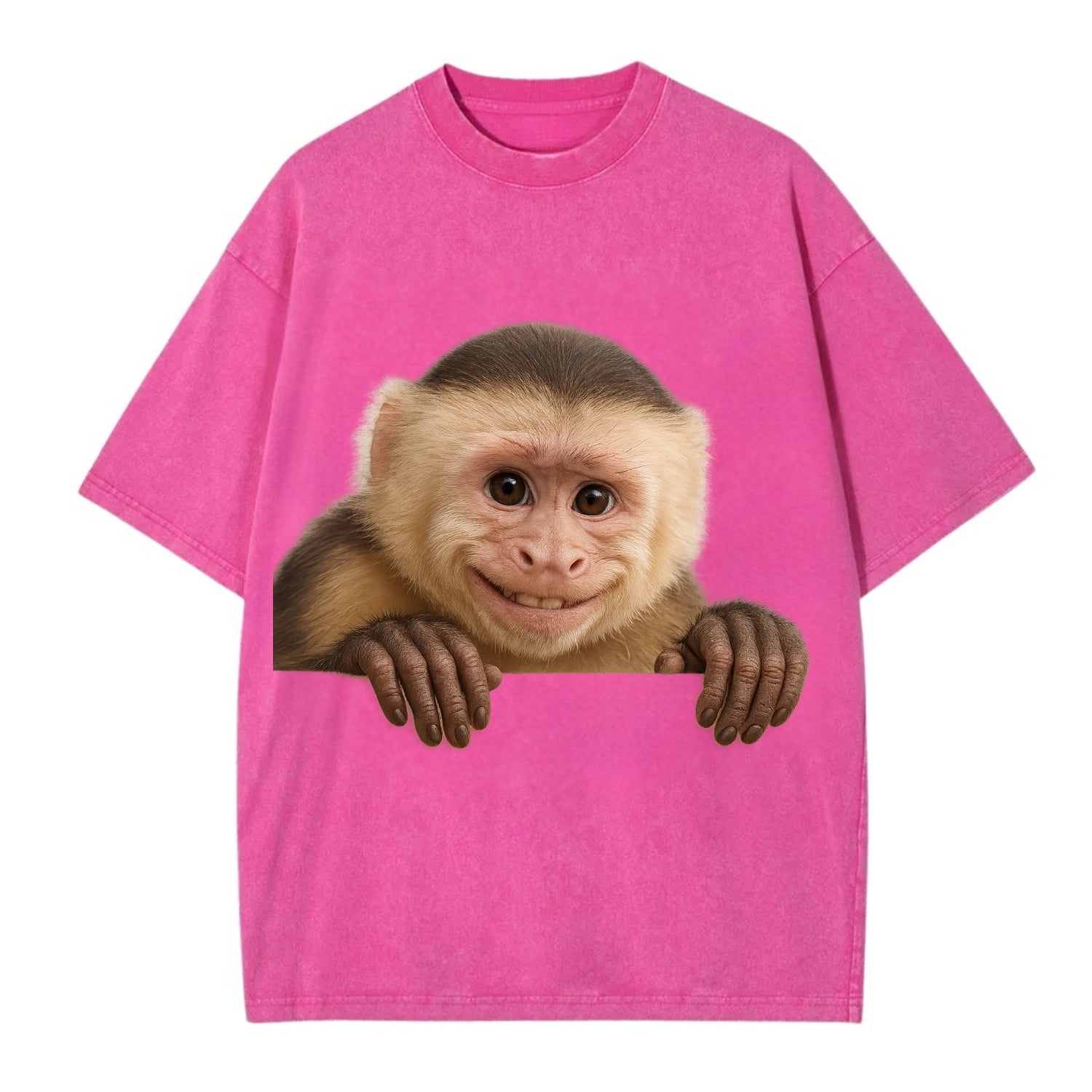 Capuchin Monkey  - Vintage T-shirt - Dusty Rose(Rose)