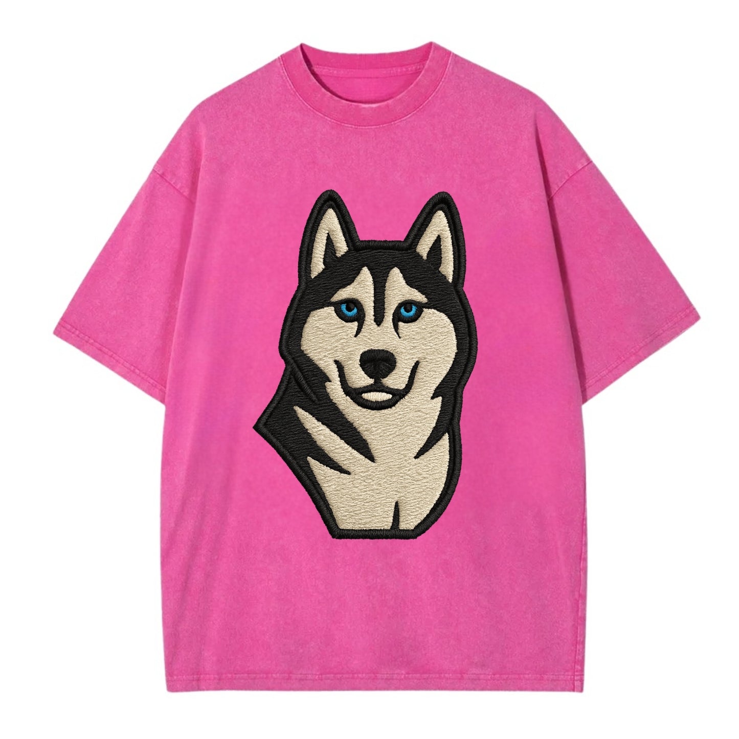 Husky - Blue eyes close-up portrait - Vi Vintage T-shirt - Dusty Rose(Rose)