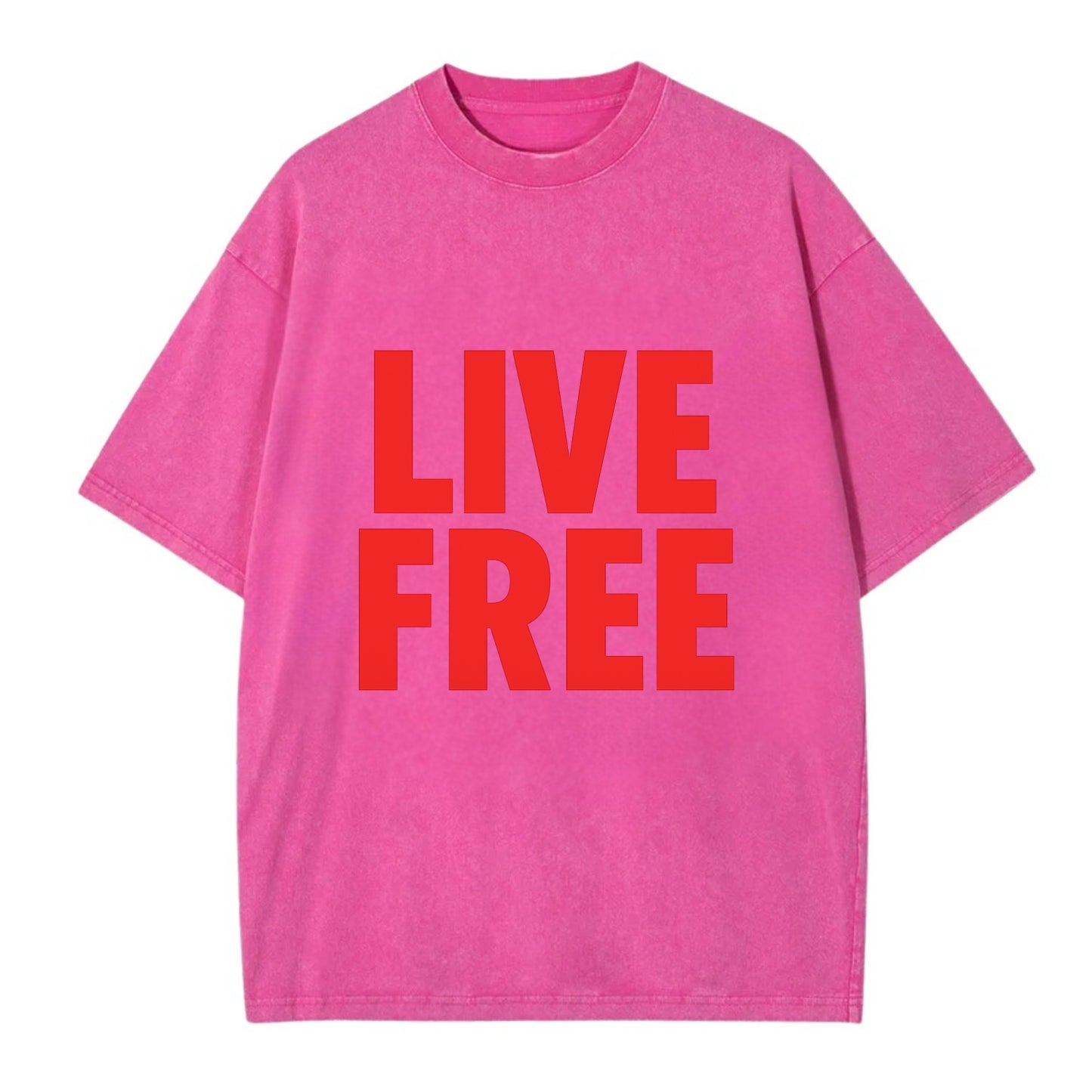 Bold typography design - "LIVE FREE" - unrestricted living - Vintage T-shirt - Dusty Rose(Rose)