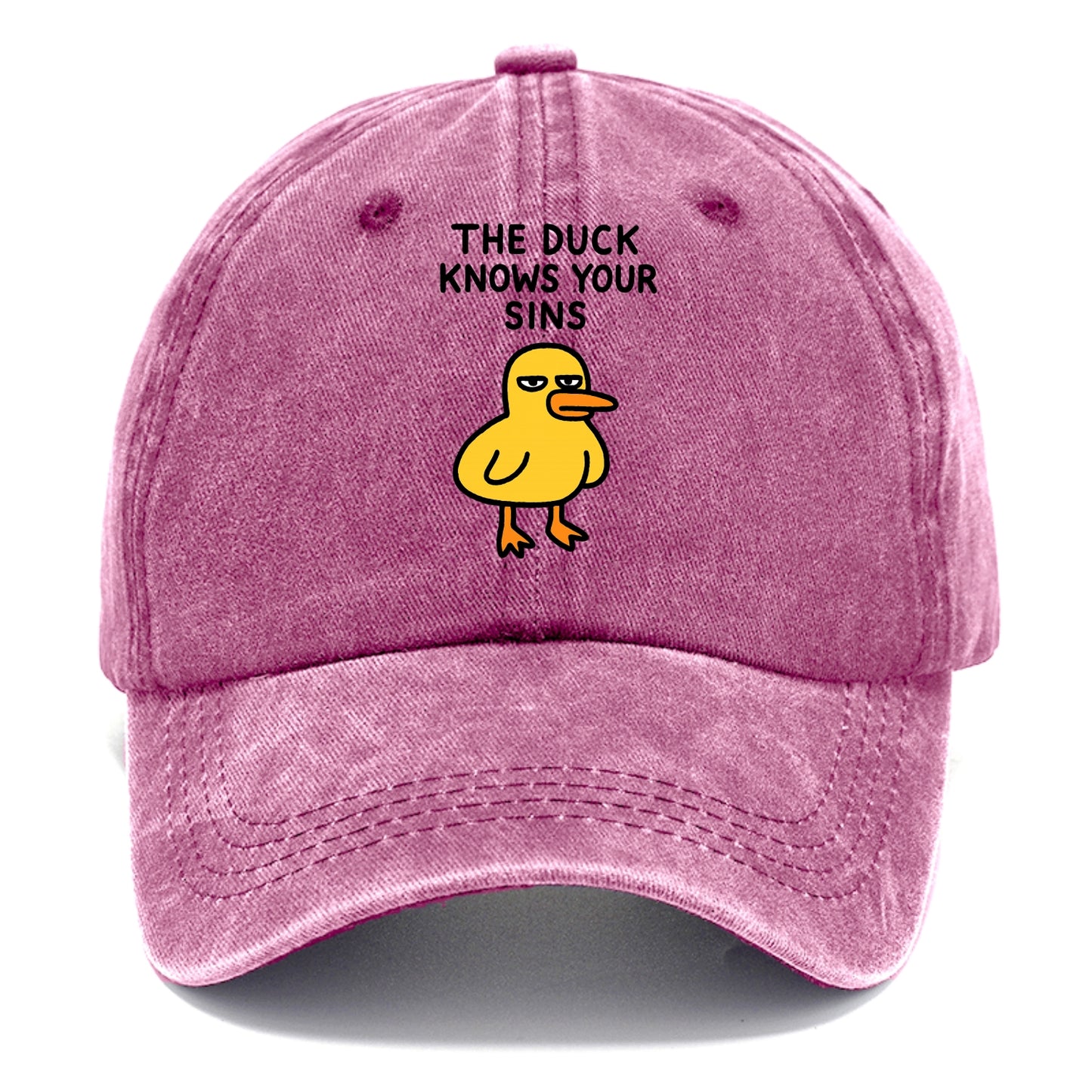 THE DUCK KNOWS YOUR SINS | Yellow duck with judgmental stare - Classic Cap - Dusty Rose(Rose)