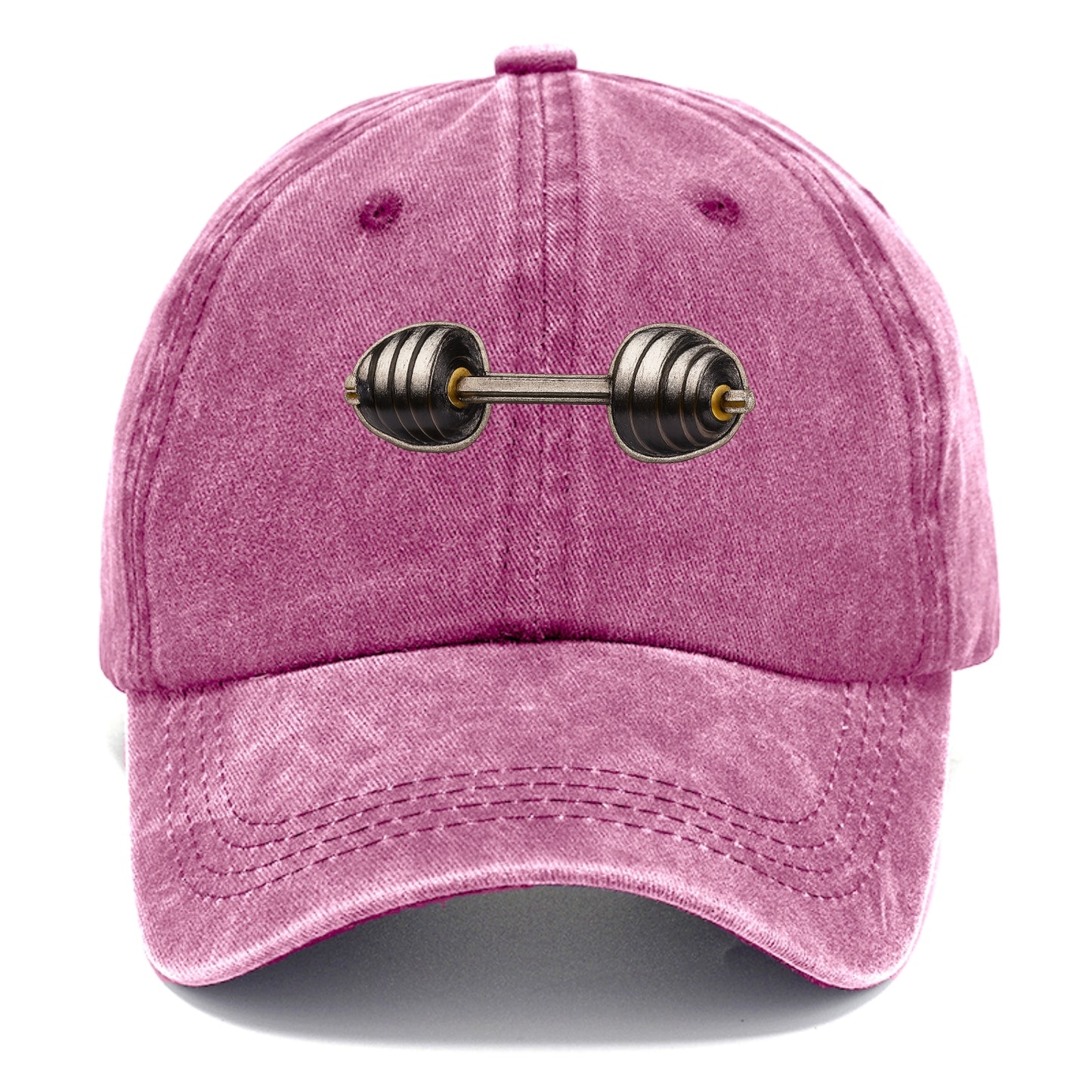 Embroidered patch design - WEIGHTLIFTING BARBELL - heavy barbell with plates in - Classic Cap - Dusty Rose(Rose)